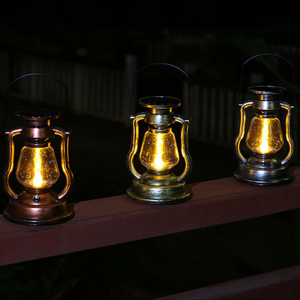 Vintage Outdoor Solar LED Lantern Retro Garden Lights 12V for Stylish Illumination