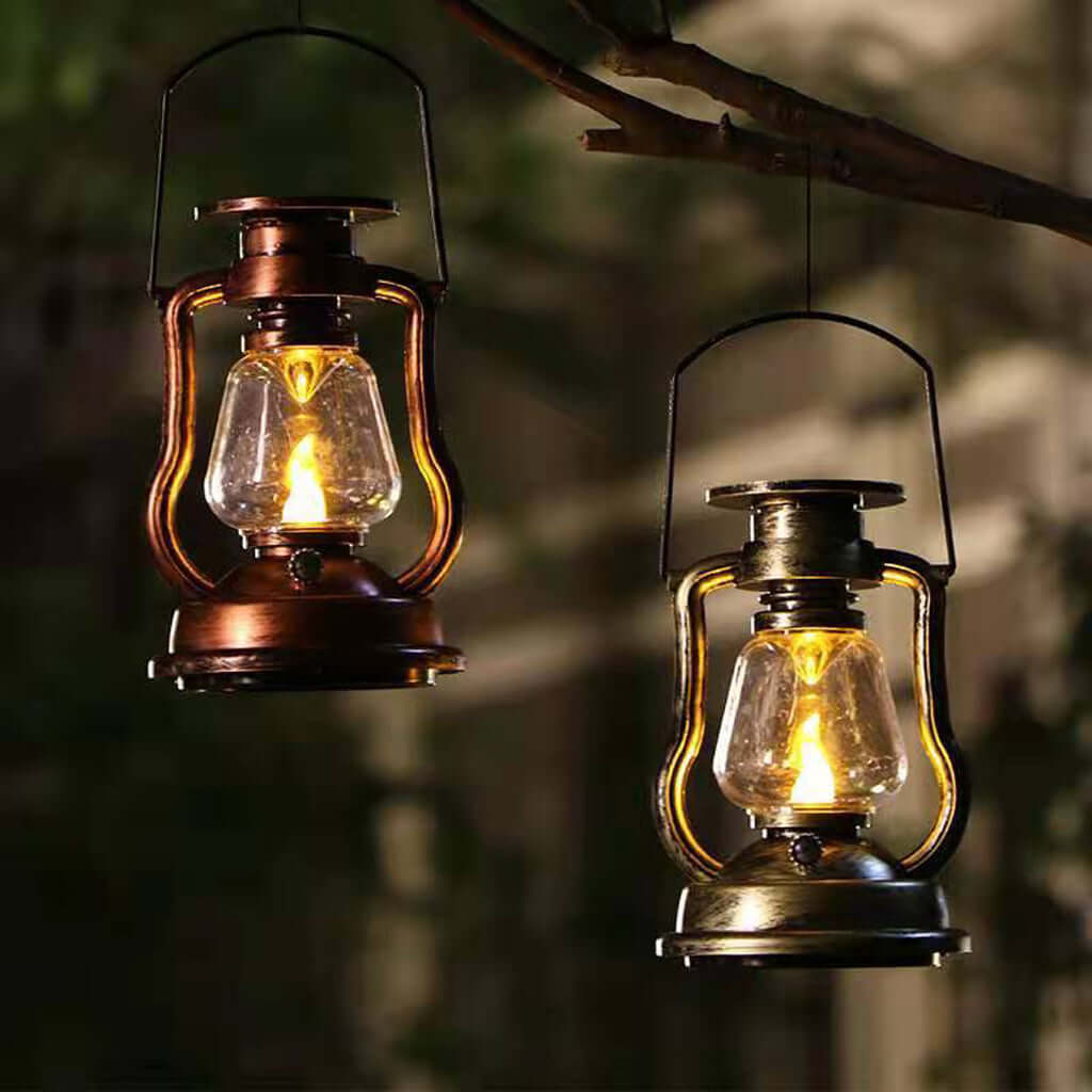 Vintage Outdoor Solar LED Lantern Retro Garden Lights 12V for Stylish Illumination