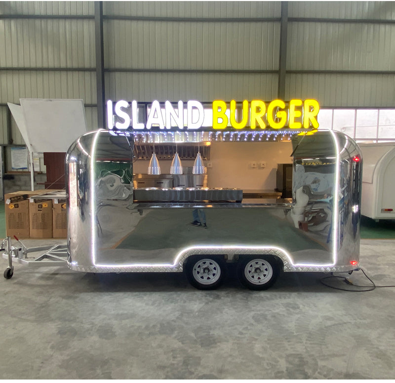 13FT Stainless Steel Airstream Food Trailers For Sale