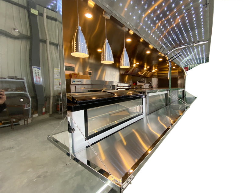 23FT Airstream stainless steel Customizable full-equipment Large food trailers for sale