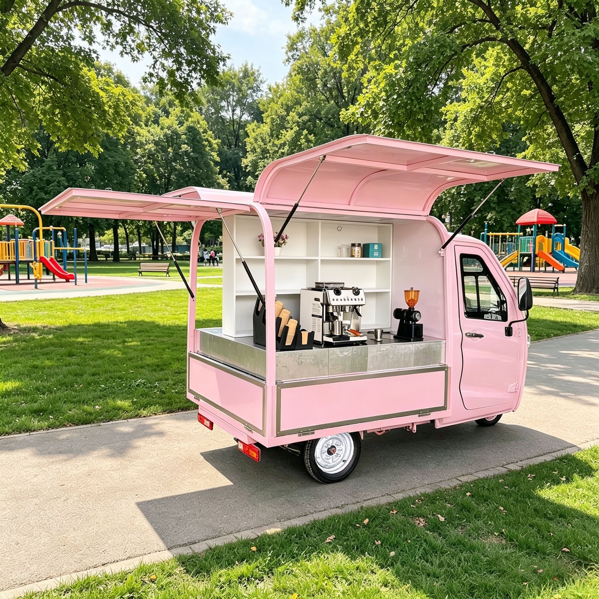 Mobile Coffee Shop on Wheels | Premium Electric Coffee Tricycle