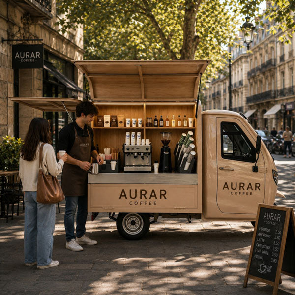 Mobile Coffee Shop on Wheels | Premium Electric Coffee Tricycle