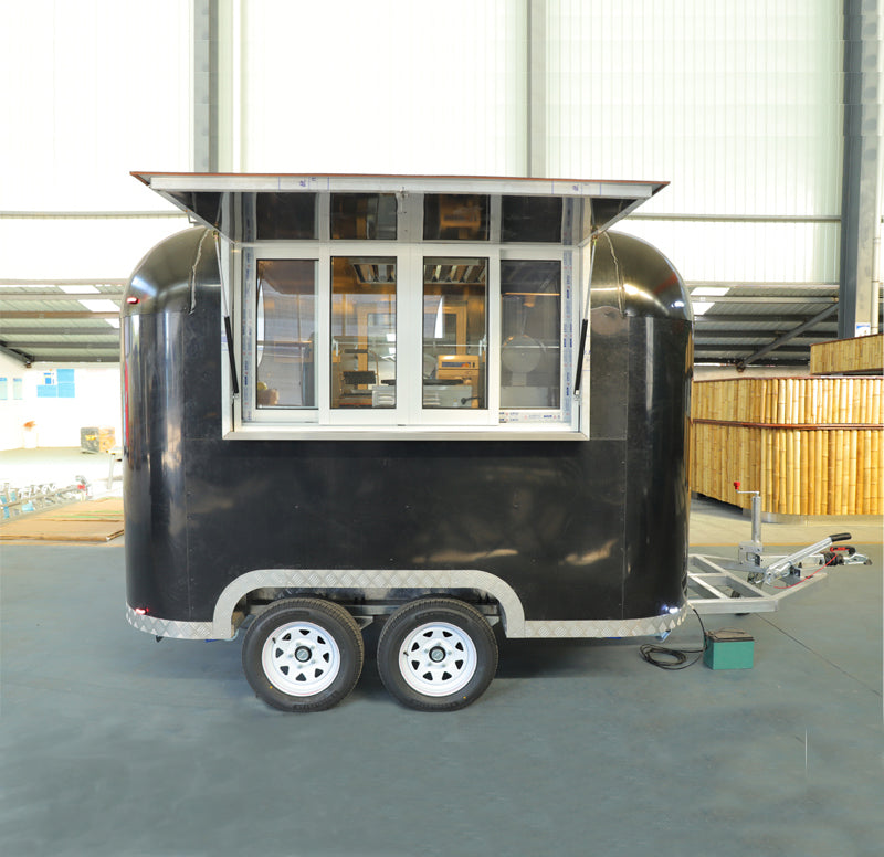 Food Trailers Rent | 3m Black Custom Mobile Food Trailer